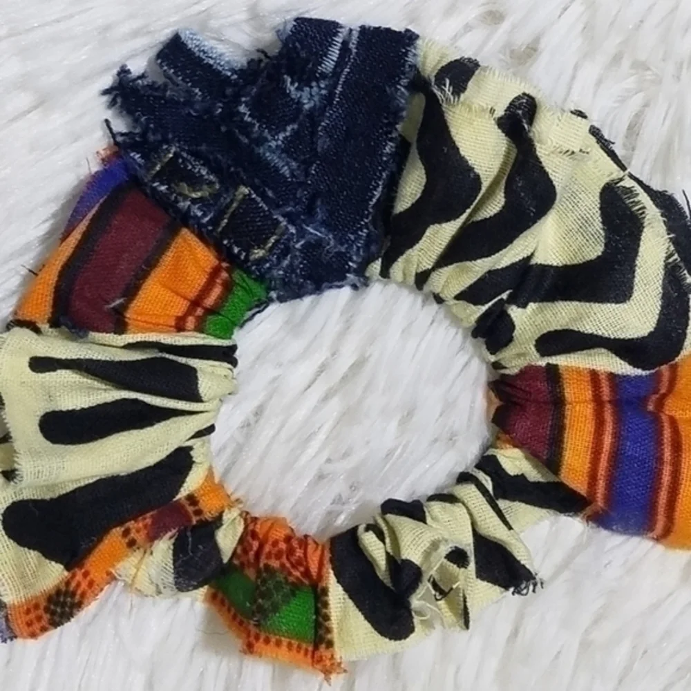 TASTY RAW EDGE KENTE & DENIM- 